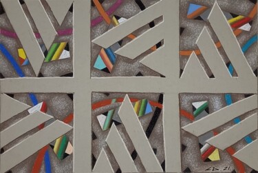 Картина под названием "Игры с пространством" - Sergey Dergun, Подлинное произведение искусства, Пастель