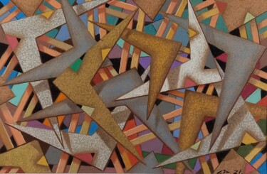 Картина под названием "Boomerangs" - Sergey Dergun, Подлинное произведение искусства, Пастель