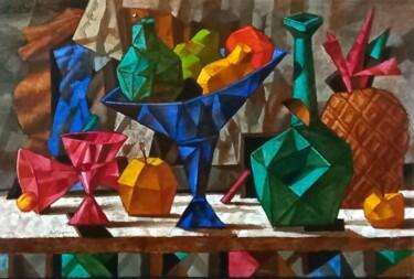 绘画 标题为“Blue vase” 由Sergey Dergun, 原创艺术品, 油 安装在木质担架架上