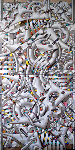 Malerei mit dem Titel "New space" von Sergey Dergun, Original-Kunstwerk, Öl