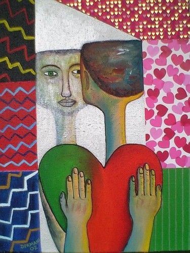 Painting titled "Love yourself / Lie…" by Abdoul-Ganiou Dermani, Original Artwork