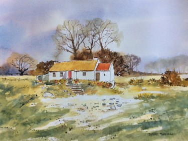 Painting titled "Wild Ireland" by Dermot Brennan Brennan, Original Artwork, Watercolor