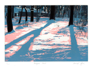 Printmaking titled ""Burgas Park"" by Dermot Ryan, Original Artwork, Etching