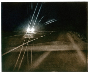 Printmaking titled ""Parallel Lines"" by Dermot Ryan, Original Artwork, Etching