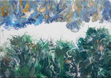 Peinture intitulée "Quand Ciel et Terre…" par Derollepot, Œuvre d'art originale, Acrylique Monté sur Châssis en bois