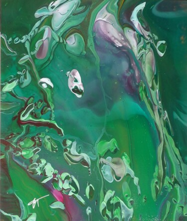 Peinture intitulée "Forêt galactique" par Derollepot, Œuvre d'art originale, Acrylique