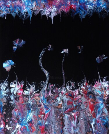 Malarstwo zatytułowany „Une longue nuit” autorstwa Derollepot, Oryginalna praca, Akryl Zamontowany na Drewniana rama noszy