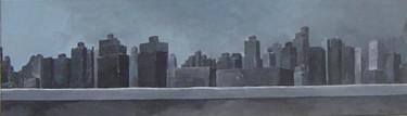 Peinture intitulée "L'ARRIVEE A NEW YORK" par Derrey, Œuvre d'art originale, Autre