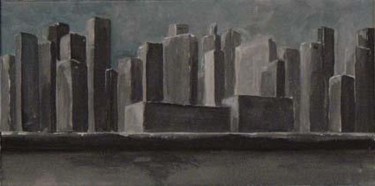 Peinture intitulée "ARRIVEE A NEW YORK 4" par Derrey, Œuvre d'art originale