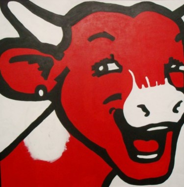 Peinture intitulée "Ah la vache!" par Derrey, Œuvre d'art originale