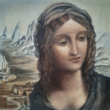 Peinture intitulée "Hommage à Vinci" par Elisabeth Fabre Derulliere, Œuvre d'art originale, Huile