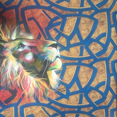 Painting titled "Lion" by Lucie Deruyck, Original Artwork, Acrylic