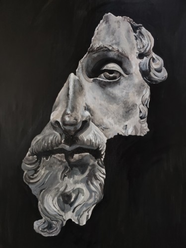 Painting titled "MARCUS AERILIUS" by Derya Delice, Original Artwork, Acrylic Mounted on Wood Stretcher frame