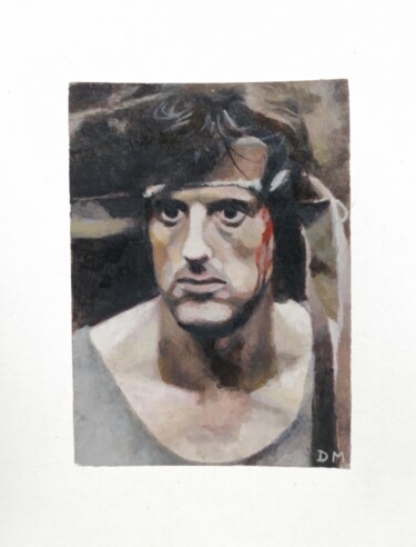 Pintura titulada "Rambo jungle" por Déryck Maindron, Obra de arte original, Gouache