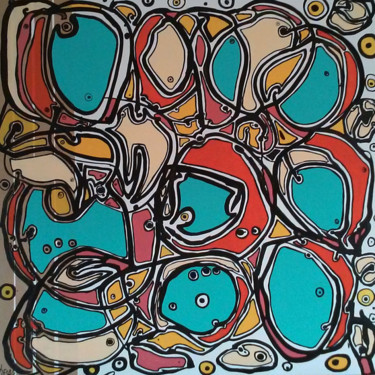 Painting titled "Exogène n°1" by Desag, Original Artwork, Acrylic Mounted on Wood Stretcher frame