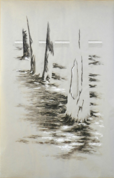 Peinture intitulée "arbre au jardin du…" par Daniel Descamps, Œuvre d'art originale, Huile