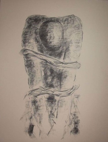 Peinture intitulée "Fusain sur papier.…" par René Desenne, Œuvre d'art originale, Autre