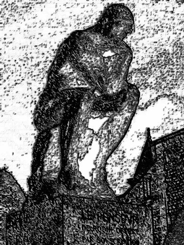 Arte digitale intitolato "Le Penseur de Rodin" da René Desenne, Opera d'arte originale, Altro