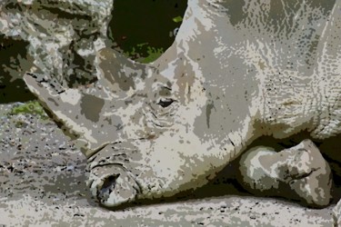 Arts numériques intitulée "Le rhinocéros" par René Desenne, Œuvre d'art originale, Autre