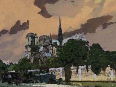 Digital Arts titled "Paris, Notre-Dame e…" by René Desenne, Original Artwork, Other