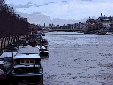 Digital Arts titled "La Seine, les pénic…" by René Desenne, Original Artwork, Other