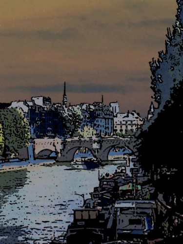 Digital Arts titled "Paris, le Pont Neuf…" by René Desenne, Original Artwork, Other
