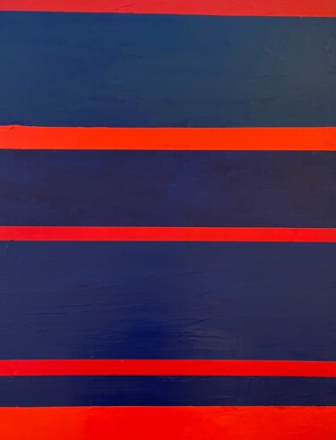 Painting titled "Lignes 3" by Dominique Danguy, Original Artwork, Acrylic Mounted on Wood Stretcher frame