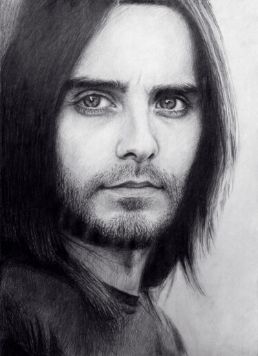 Drawing titled "Jared Leto Drawing" by Katerina Kariukova, Original Artwork, Pencil