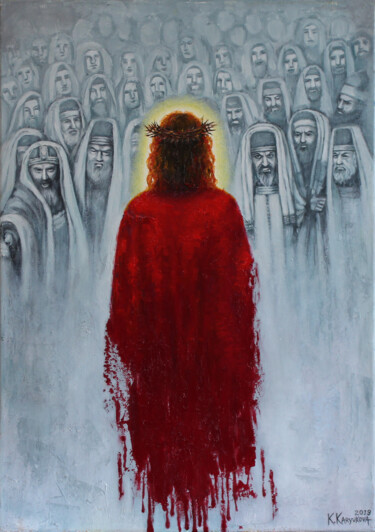 Painting titled ""Ecce Homo". Jesus…" by Katerina Kariukova, Original Artwork, Oil