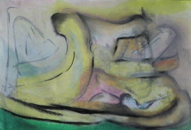 Malerei mit dem Titel "Aetna- die Hüterin…" von Franziska Van Der Geest, Original-Kunstwerk, Pastell