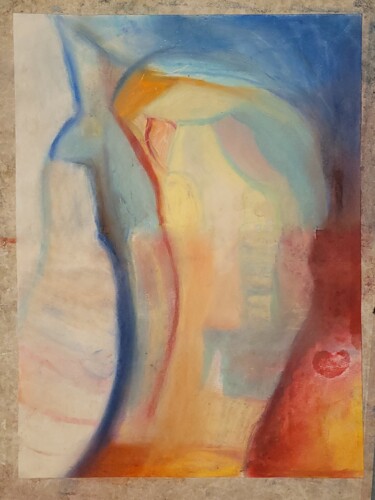 Malerei mit dem Titel "Beim Sonnentempel F…" von Franziska Van Der Geest, Original-Kunstwerk, Pastell