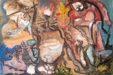 Malerei mit dem Titel "Geschichte in Corle…" von Franziska Van Der Geest, Original-Kunstwerk, Pastell