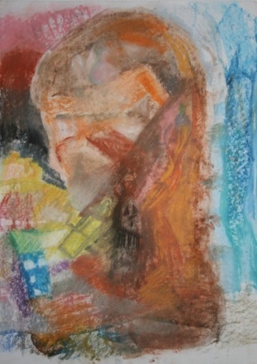 Malerei mit dem Titel "die Seherin von Mex…" von Franziska Van Der Geest, Original-Kunstwerk, Pastell