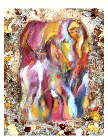 Painting titled "Bienenhüter-Wesen" by Franziska Van Der Geest, Original Artwork