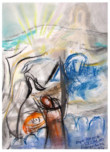 Malerei mit dem Titel "Lampedusa - Insel z…" von Franziska Van Der Geest, Original-Kunstwerk