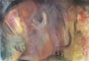 Malerei mit dem Titel "Der Weg zu Ostern" von Franziska Van Der Geest, Original-Kunstwerk, Pastell