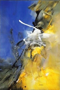 Peinture intitulée "L'aube prend feu" par Copyright Maria Desmée, Droits Protégés , Œuvre d'art originale