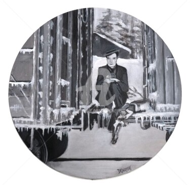 Painting titled "Buster Keaton sur u…" by Desnoyers, Original Artwork, Acrylic
