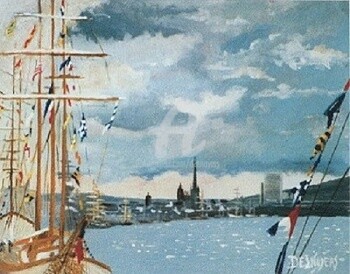 Peinture intitulée "L'Armada à Rouen 20…" par Desnoyers, Œuvre d'art originale