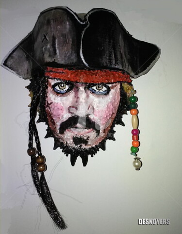 Painting titled "Pirate des Caraïbes" by Desnoyers, Original Artwork, Acrylic