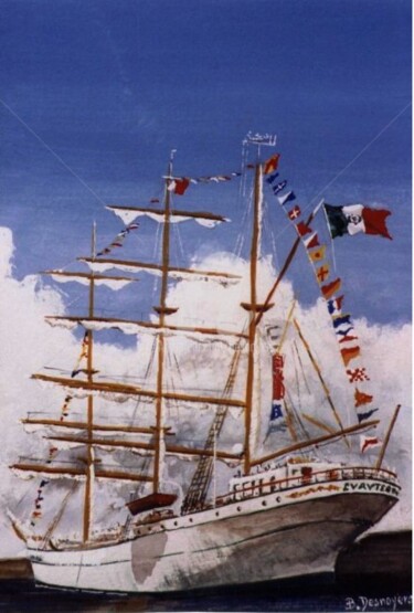 Painting titled "A L'ARMADA" by Desnoyers, Original Artwork, Oil