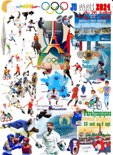 Arts numériques intitulée "JO PARIS 2024" par Desnoyers, Œuvre d'art originale, Photo montage