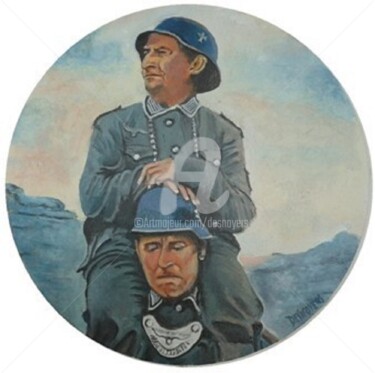 Pintura intitulada "Louis de Funès & Bo…" por Desnoyers, Obras de arte originais, Óleo