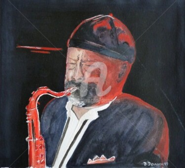 Painting titled "JAZZMAN" by Desnoyers, Original Artwork