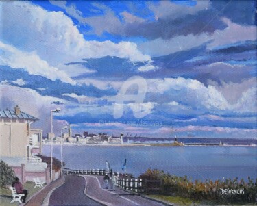 Pintura intitulada "Le Havre vue de Ste…" por Desnoyers, Obras de arte originais, Acrílico