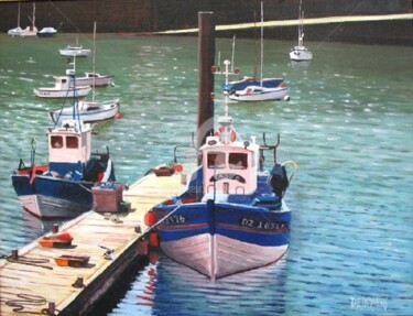 Painting titled "P'TIT PORT DE DOUAR…" by Desnoyers, Original Artwork, Acrylic