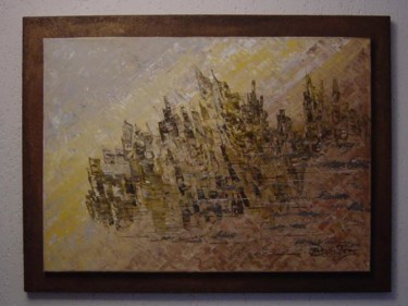 Painting titled "Mégalithe 80/60" by Dominique Desroziers, Original Artwork