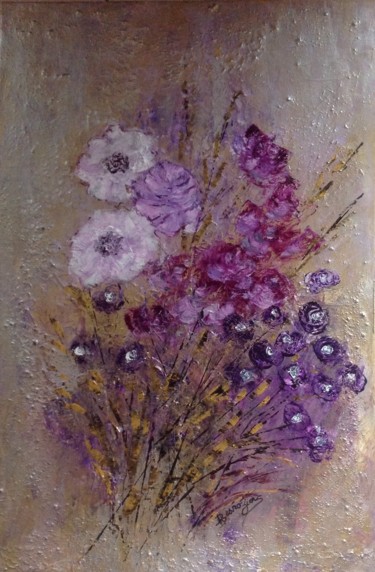 Peinture intitulée "Envie de fleurs 60/…" par Dominique Desroziers, Œuvre d'art originale, Acrylique