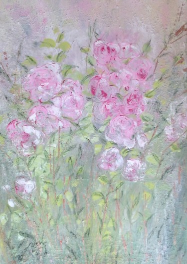 Peinture intitulée "Rêve de fleurs" par Dominique Desroziers, Œuvre d'art originale, Acrylique