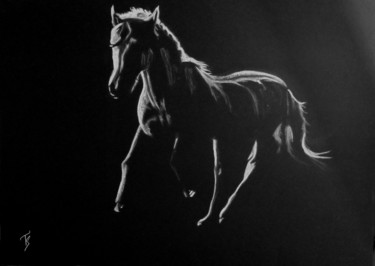 "les chevaux d'Auber…" başlıklı Resim Les Dessins De Sébastien tarafından, Orijinal sanat, Diğer